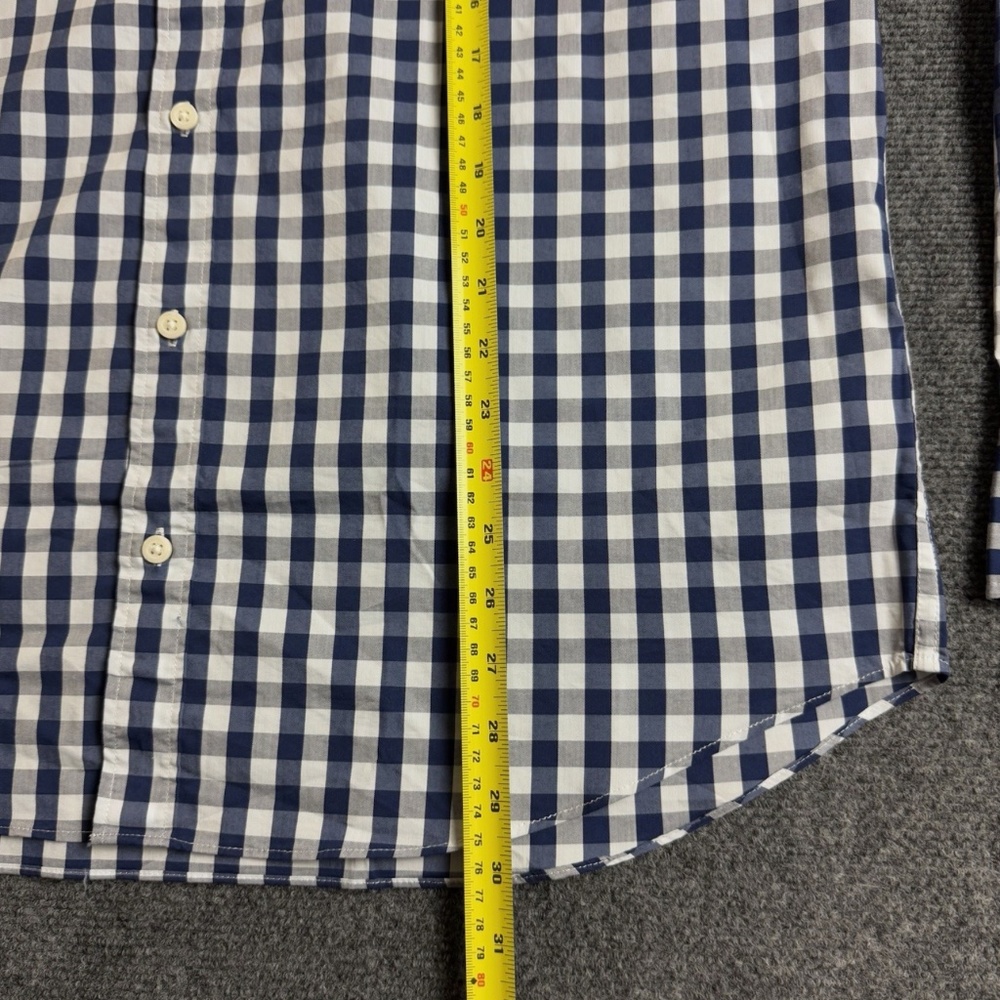 NWT J Crew Performance Shirt Men's XXL 2XL Blue Gingham Slim Untucked Preppy - Picture 7 of 8